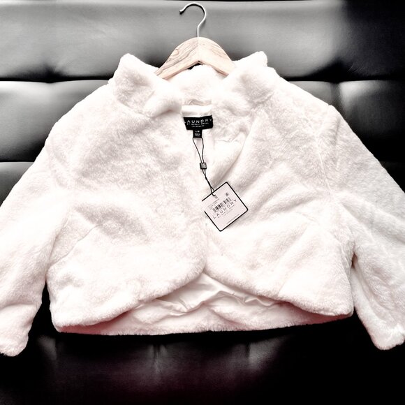 Laundry by Shelli Segal Faux Fur Shawl Collar Shrug - Picture 4 of 4